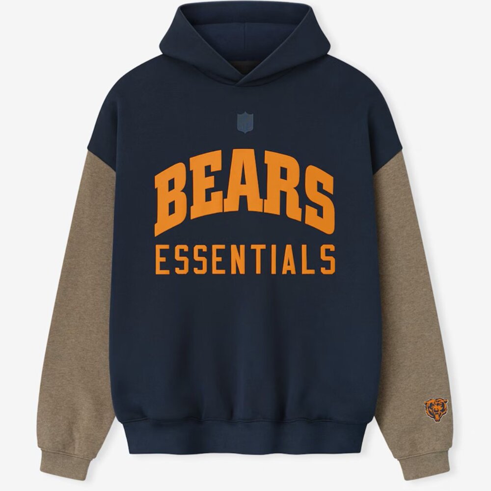 Chicago Bears Fear of God Essentials x NFL Unisex Sport Hoodie - Navy/Walnut XL